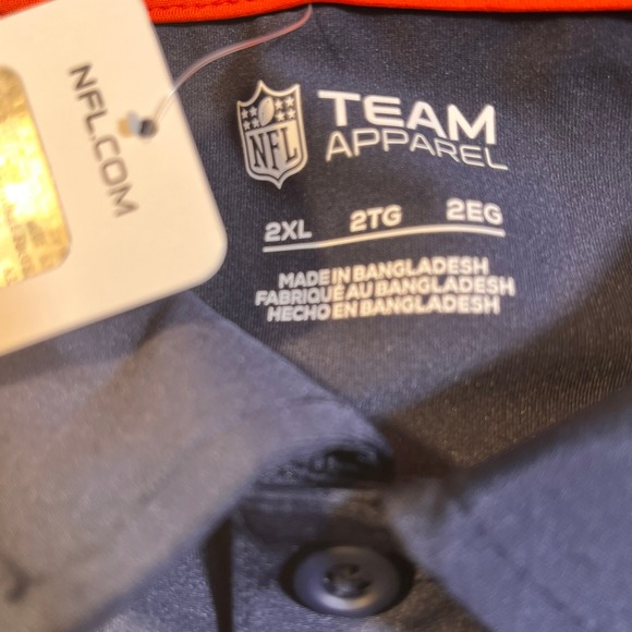 NFL Chicago Bears Team Apparel Polo Shirt XX-Large Gray Orange Men's - Picture 3 of 10